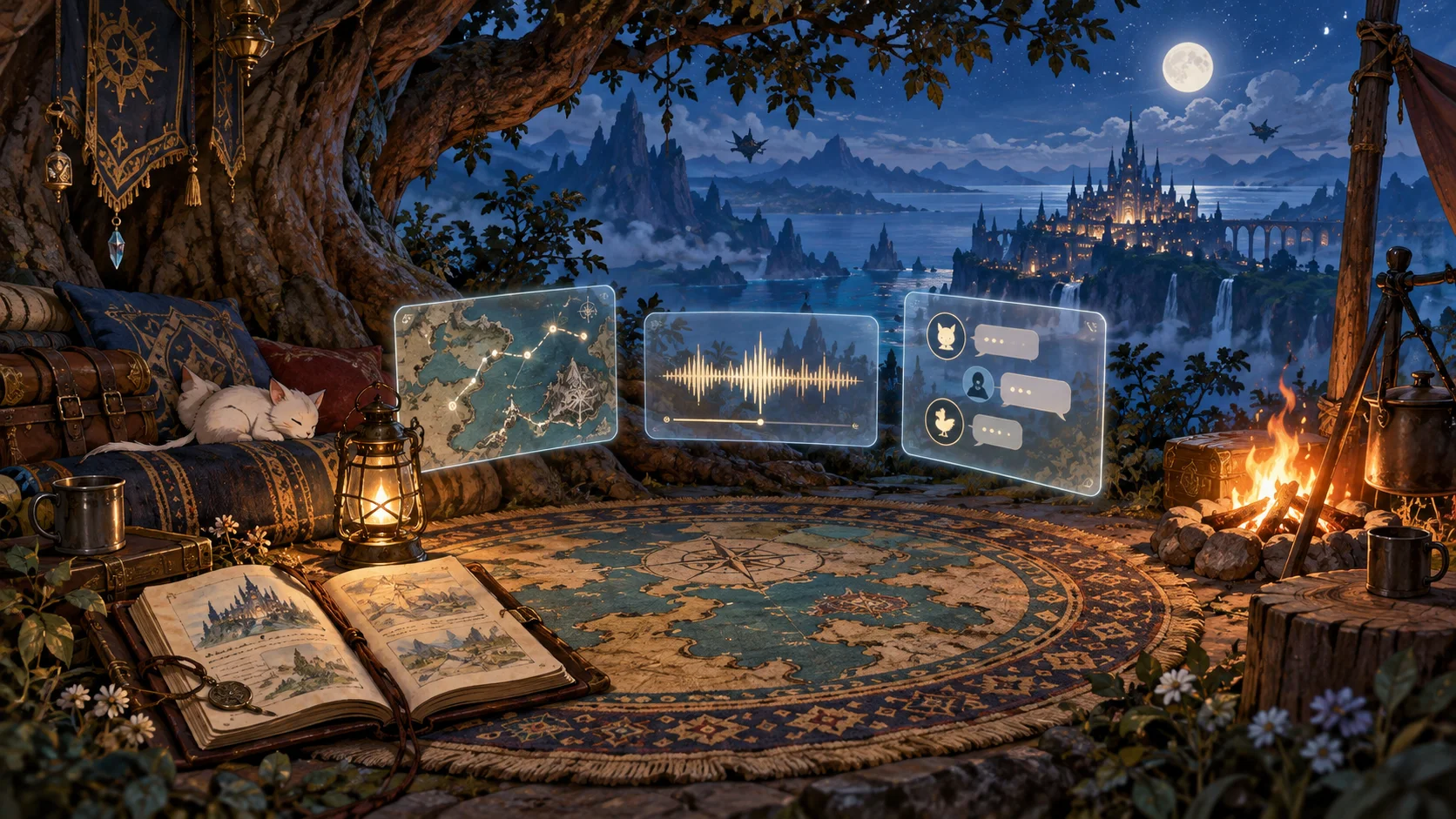 XivCamp concept illustration; not an in-game screenshot